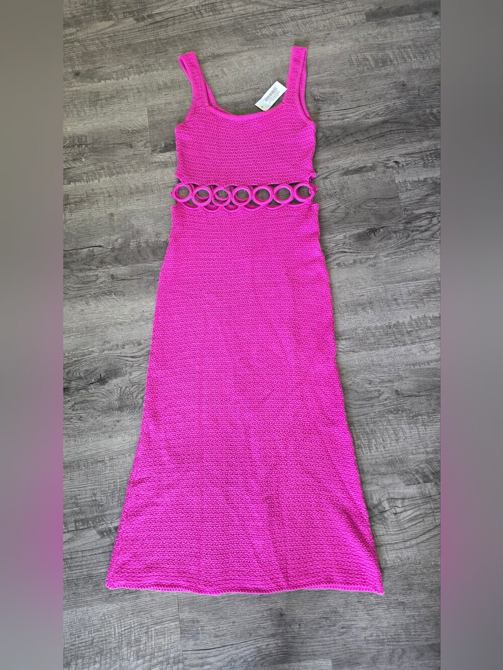 Heritage Neon Pink Sleeveless Maxi with Ring Waist Detail